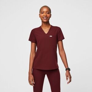 Burgundy Figs Catarina‎ One-Pocket Scrub Top Size M